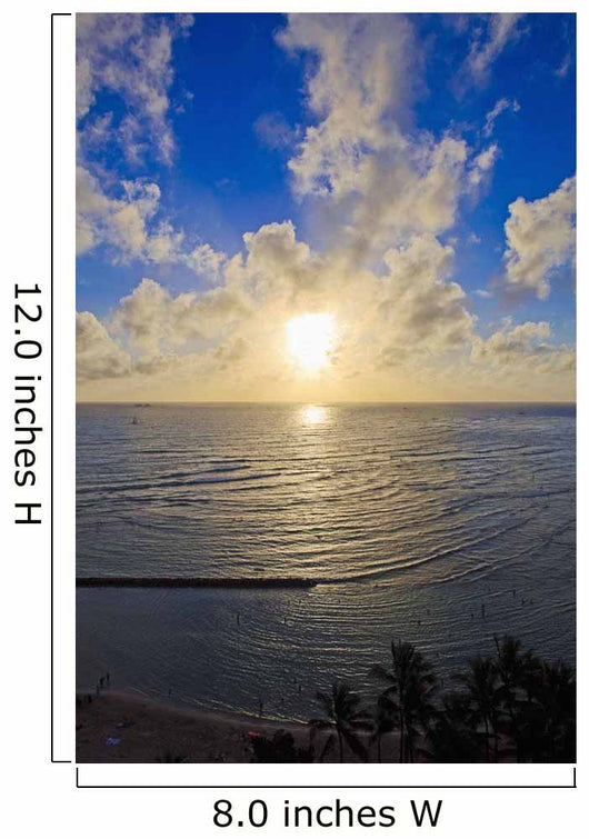 Hawaii, Oahu, Sunset over Waikiki Beach and ocean Wall Mural