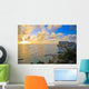 View of the Pacific Ocean and Waikiki Beach during sunset Wall Mural