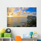 View of the Pacific Ocean and Waikiki Beach during sunset Wall Mural