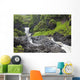 Hawaii, Maui, Hana, Seven Sacred Pools, a large stream and waterfalls Wall Mural