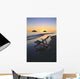 Hawaii, Lanikai, Empty beach chair at sunset Wall Mural