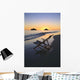 Hawaii, Lanikai, Empty beach chair at sunset Wall Mural