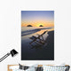Hawaii, Lanikai, Empty beach chair at sunset Wall Mural