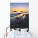 Hawaii, Lanikai, Empty beach chair at sunset Wall Mural