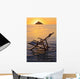 Hawaii, Lanikai, Empty beach chair at sunset Wall Mural