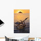 Hawaii, Lanikai, Empty beach chair at sunset Wall Mural