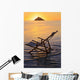 Hawaii, Lanikai, Empty beach chair at sunset Wall Mural