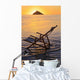 Hawaii, Lanikai, Empty beach chair at sunset Wall Mural
