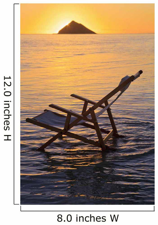 Hawaii, Lanikai, Empty beach chair at sunset Wall Mural