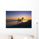 Hawaii, Lanikai, Empty beach chair at sunset Wall Mural