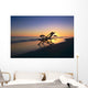 Hawaii, Lanikai, Empty beach chair at sunset Wall Mural