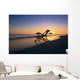 Hawaii, Lanikai, Empty beach chair at sunset Wall Mural