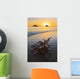 Hawaii, Lanikai, Empty beach chair at sunset Wall Mural
