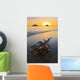 Hawaii, Lanikai, Empty beach chair at sunset Wall Mural