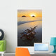 Hawaii, Lanikai, Empty beach chair at sunset Wall Mural