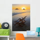 Hawaii, Lanikai, Empty beach chair at sunset Wall Mural