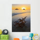 Hawaii, Lanikai, Empty beach chair at sunset Wall Mural