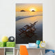 Hawaii, Lanikai, Empty beach chair at sunset Wall Mural