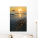 Hawaii, Lanikai, Pair of empty beach chairs at sunset Wall Mural