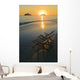 Hawaii, Lanikai, Pair of empty beach chairs at sunset Wall Mural