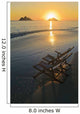 Hawaii, Lanikai, Pair of empty beach chairs at sunset Wall Mural