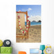A lounge chair on the white sandy beach of Lanikai Wall Mural