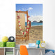 A lounge chair on the white sandy beach of Lanikai Wall Mural