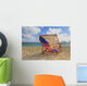 A lounge chair on the white sandy beach of Lanikai Wall Mural