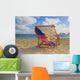 A lounge chair on the white sandy beach of Lanikai Wall Mural