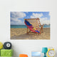 A lounge chair on the white sandy beach of Lanikai Wall Mural