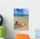 Two lounge chairs on the white sandy beach of Lanikai Wall Mural
