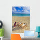 Two lounge chairs on the white sandy beach of Lanikai Wall Mural