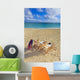 Two lounge chairs on the white sandy beach of Lanikai Wall Mural
