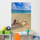 Two lounge chairs on the white sandy beach of Lanikai Wall Mural