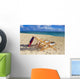 Two lounge chairs on the white sandy beach of Lanikai Wall Mural
