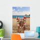 Two lounge chairs on the white sandy beach of Lanikai Wall Mural