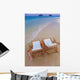 Two lounge chairs on the white sandy beach of Lanikai Wall Mural
