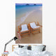 Two lounge chairs on the white sandy beach of Lanikai Wall Mural