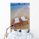Two lounge chairs on the white sandy beach of Lanikai Wall Mural