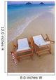 Two lounge chairs on the white sandy beach of Lanikai Wall Mural