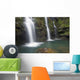 The three Waikani Falls with a clear blue pond on The Road To Hana Wall Mural