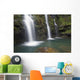 The three Waikani Falls with a clear blue pond on The Road To Hana Wall Mural