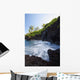The rocky coastline of Waianapanapa showing the movement of the water Wall Mural