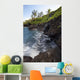 The rocky coastline of Waianapanapa showing the movement of the water Wall Mural