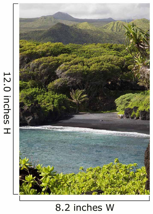Hawaii, Maui, Hana, The Black Sand Beach of Waianapanapa Wall Mural