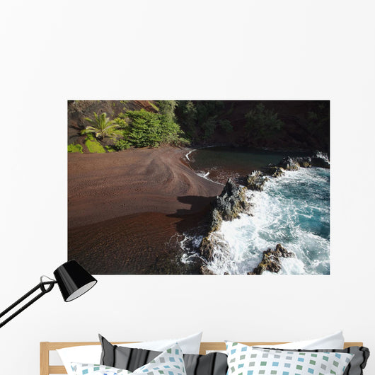 Hawaii, Maui, Kaihalulu red sand beach in Hana Wall Mural