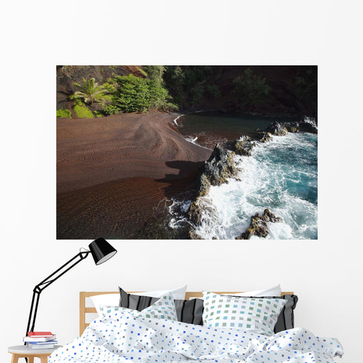 Hawaii, Maui, Kaihalulu red sand beach in Hana Wall Mural