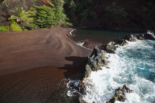Hawaii, Maui, Kaihalulu red sand beach in Hana Wall Mural