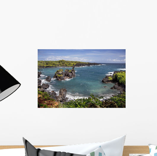 Hawaii, Maui, Hana, View of the Waianapanapa coastline Wall Mural