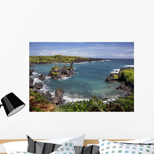 Hawaii, Maui, Hana, View of the Waianapanapa coastline Wall Mural